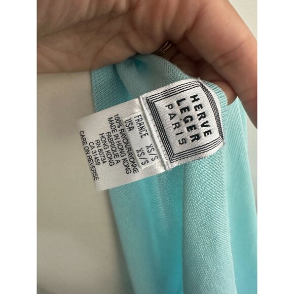 HERVE LEGER Light Blue Open Vest Sweater Size XS/Small - Picture 10 of 10